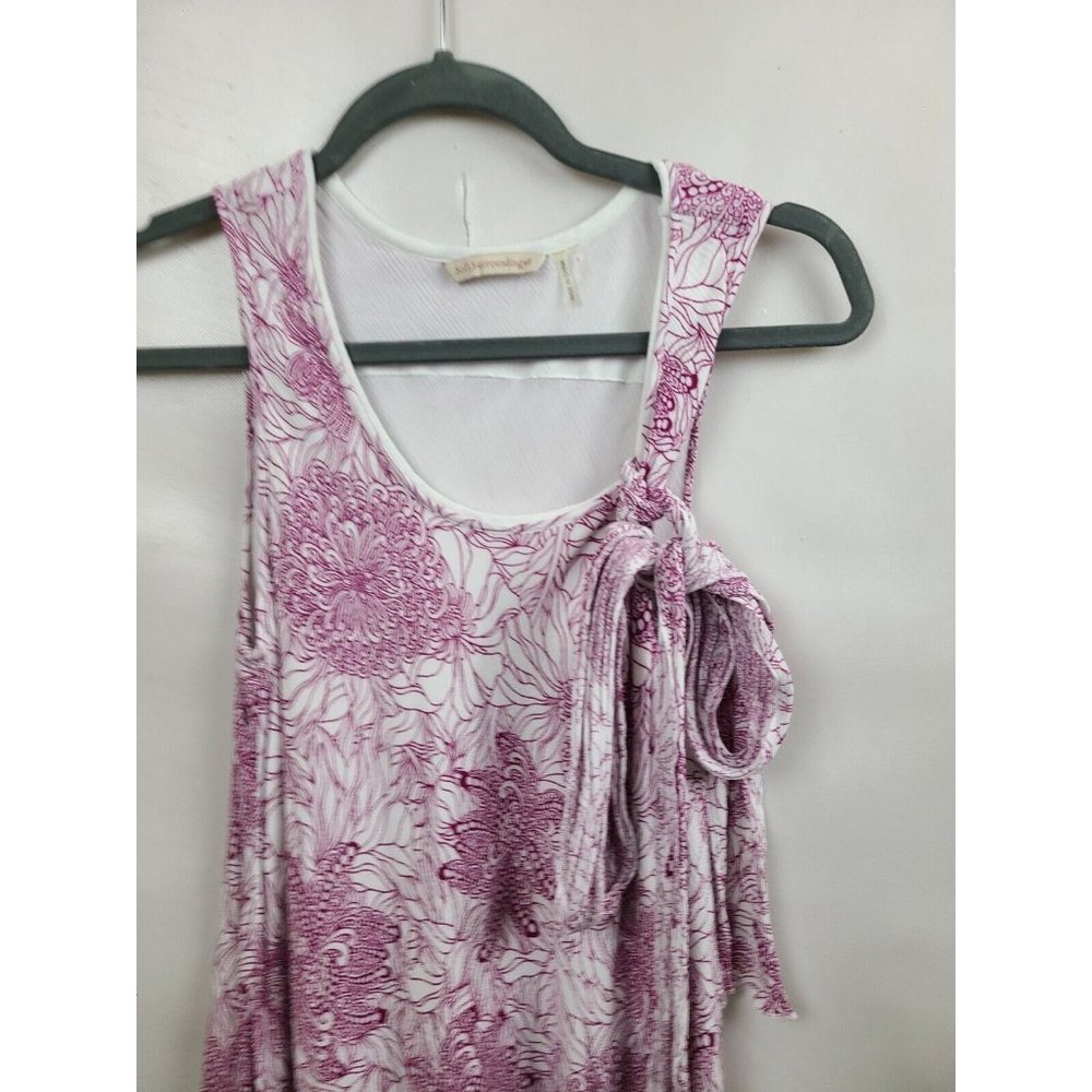 Soft Surroundings White Purple Floral Layered Sleeveless Tunic Top Small - Picture 2 of 8